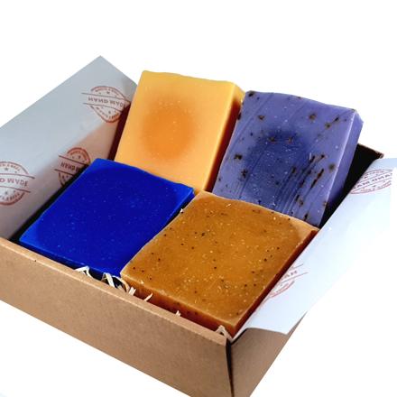 Boxed Gift Set of 4 Handmade Soaps Unwrapped - 110g