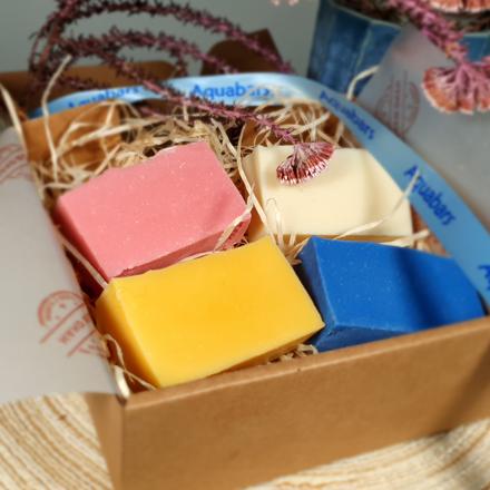 Boxed Gift Set of 4 Handmade Soaps Unwrapped - 50g