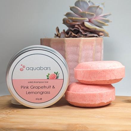 Solid Shampoo Bar with Travel Tin | Pink Grapefruit & Lemongrass